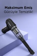 Mini Şarjlı Araç Süpürgesi Çok Fonksiyonlu Üflemeli El Süpürgesi LT107C Siyah - Görsel 2